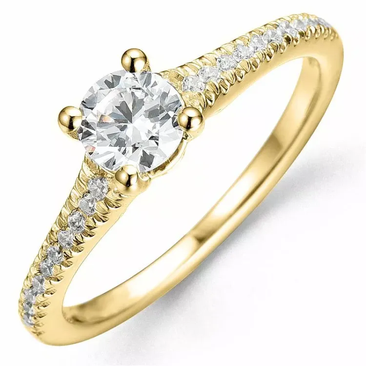 Bestillingsvare - diamantring i 14 karat gull 0,52 ct 0,15 ct