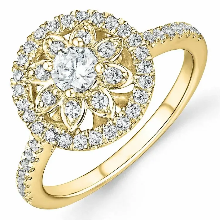 Bestillingsvare - diamantring i 14 karat gull 0,26 ct 0,39 ct