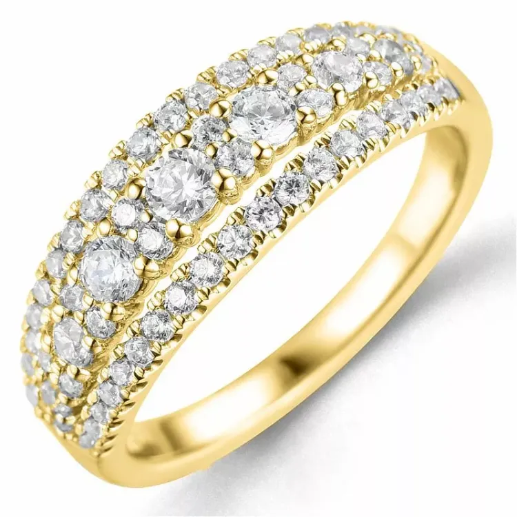 Bestillingsvare - diamantring i 14 karat gull 0,75 ct