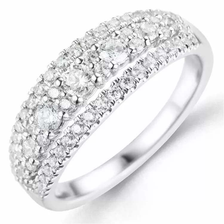 Bestillingsvare - diamantring i 14 karat hvitt gull 0,75 ct