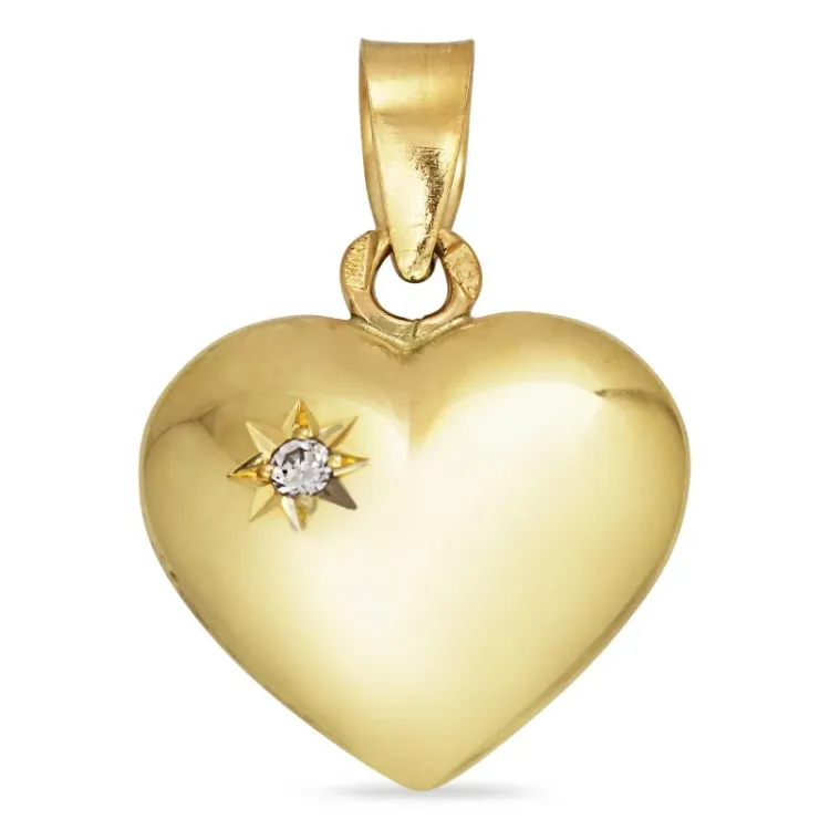 11,5 x 13,5 mm hjerte anheng i 8 karat - Amoré