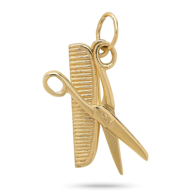 kam og saks gull anheng i 8 karat - Gold Collection