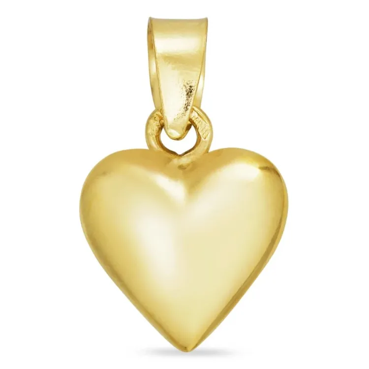 9 x 11 mm hjerte anheng i 14 karat gull - Amoré