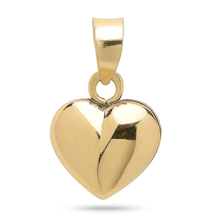 10 x 11 mm hjerte anheng i 14 karat gull - Amoré