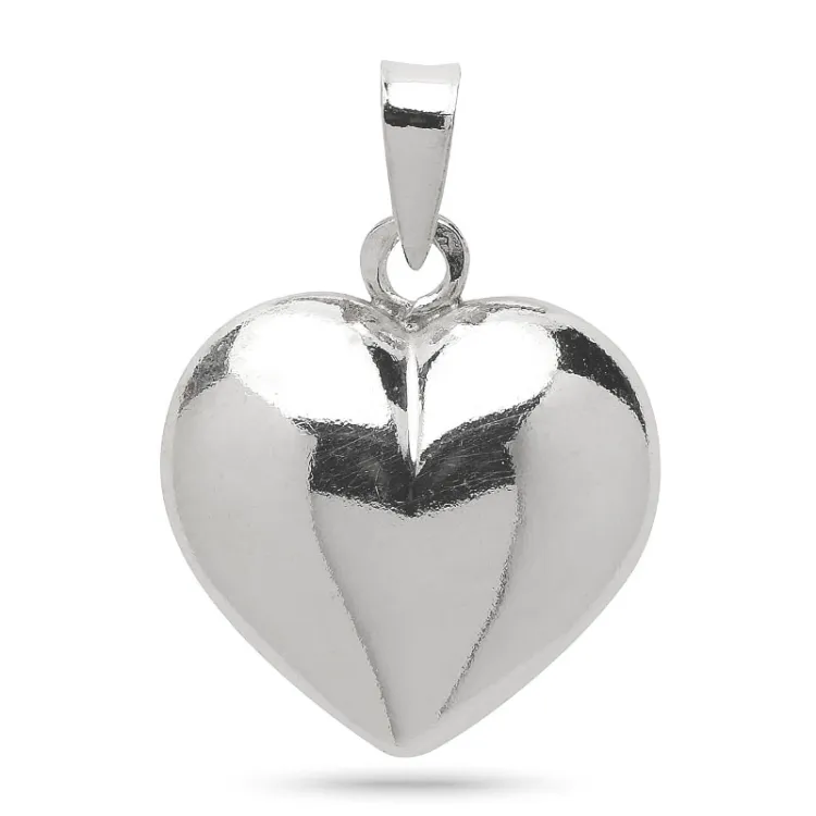 14,5 x 16 mm hjerte anheng i sølv - Amoré