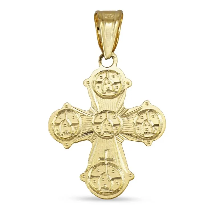 15 x 25 mm dagmarkors i 14 karat gull - Amoré