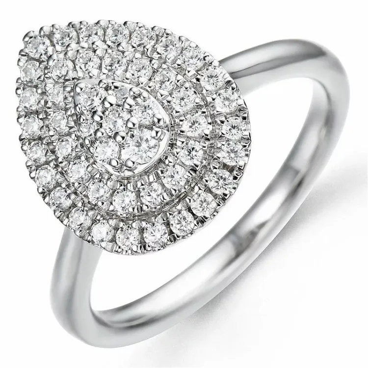 Bestillingsvare - diamantring i 14 karat hvitt gull 0,50 ct
