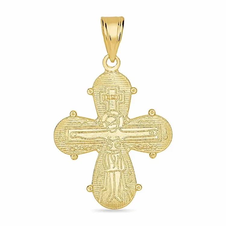 18 x 30 mm dagmarkors i 14 karat gull - Amoré