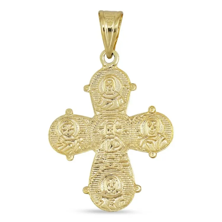 18 x 30 mm dagmarkors i 14 karat gull - Amoré