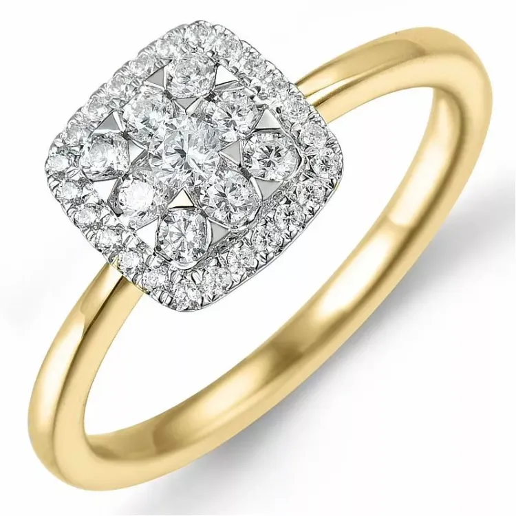 Bestillingsvare - diamantring i 14 karat gull og hvitt gull 0,37 ct
