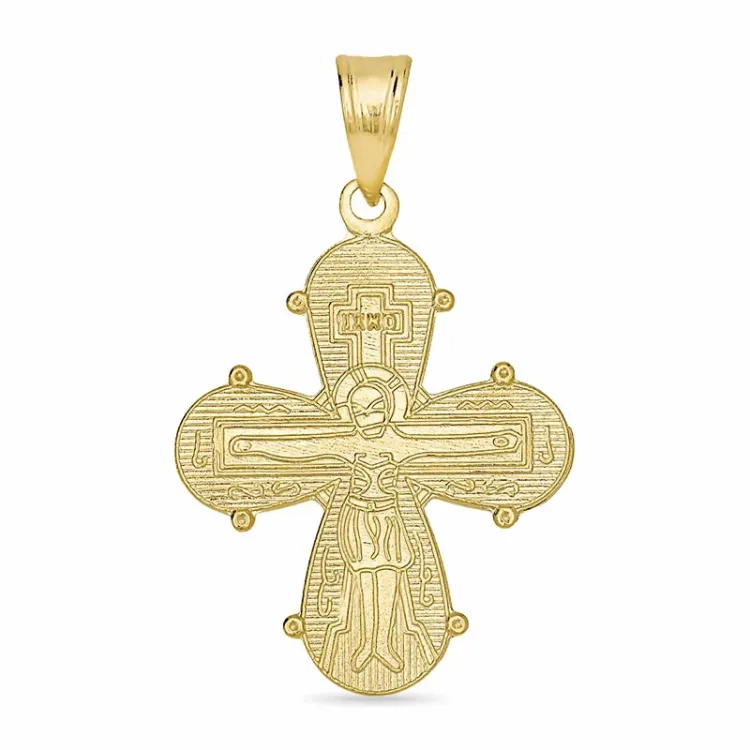 18 x 30 mm dagmarkors i 14 karat gull - Amoré