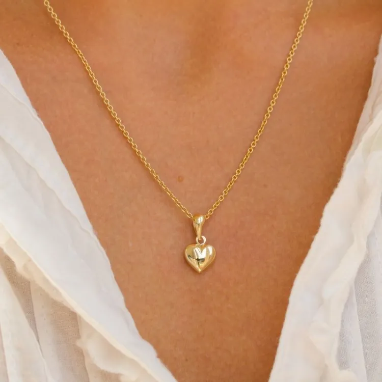 9 x 10 mm hjerte anheng i 8 karat - Amoré
