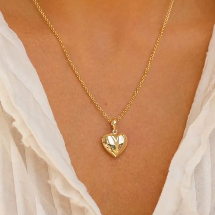 15 x 23 mm hjerte anheng i 8 karat - Amoré