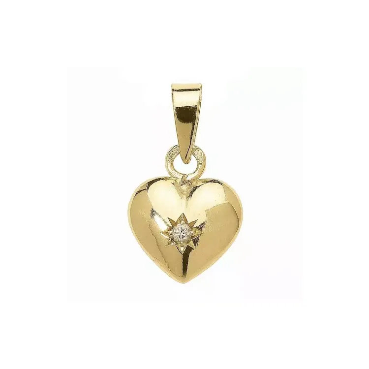 hjerte zirkon anheng i 8 karat - Amoré
