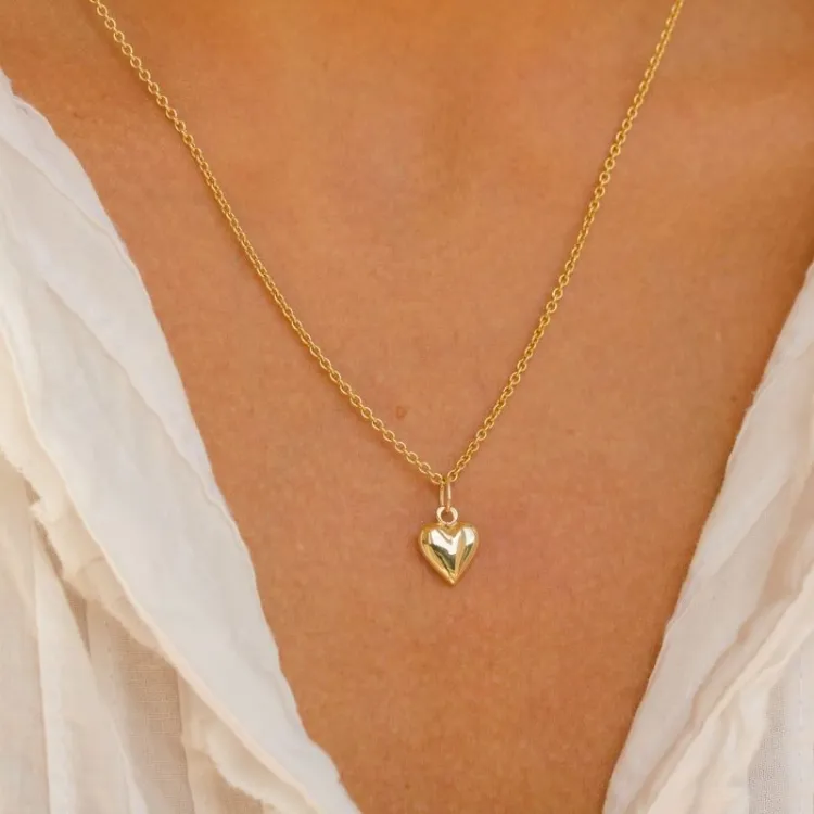 9 x 10 mm hjerte anheng i 8 karat - Amoré