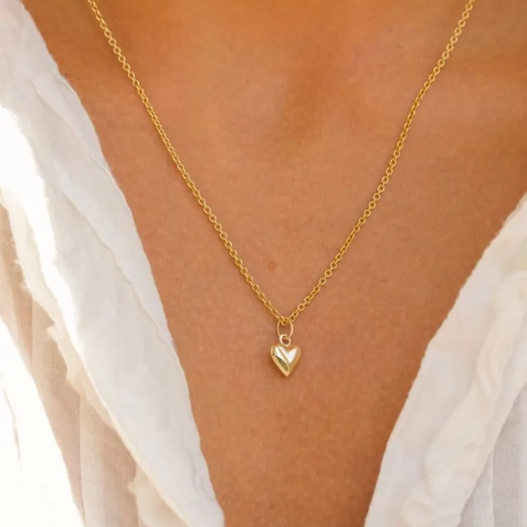 7 x 8 mm hjerte anheng i 8 karat - Amoré
