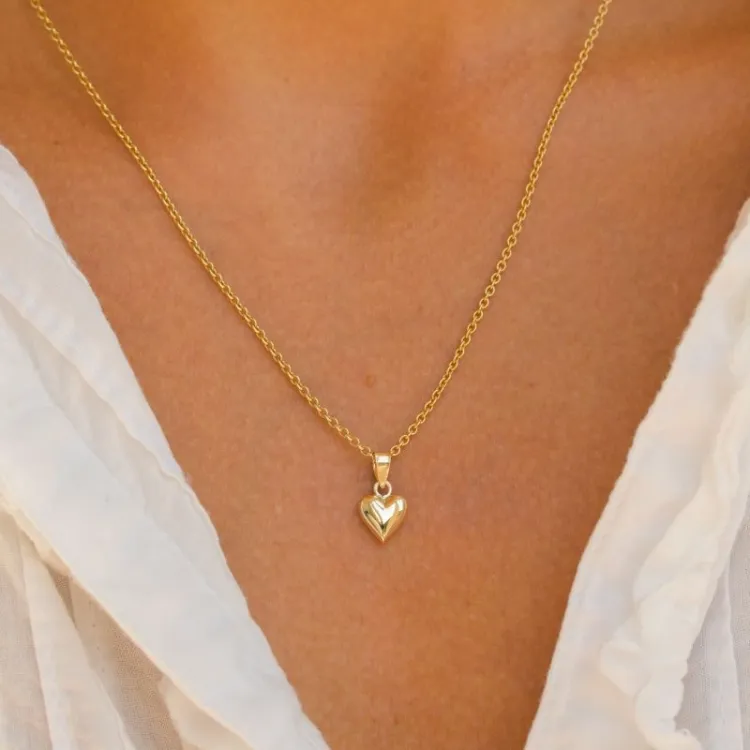 7 x 9,5 mm hjerte anheng i 8 karat - Amoré