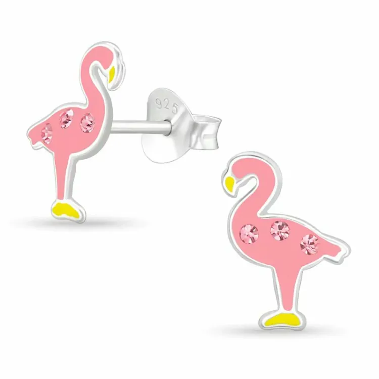 flamingo øredobber i sølv - Little Ones