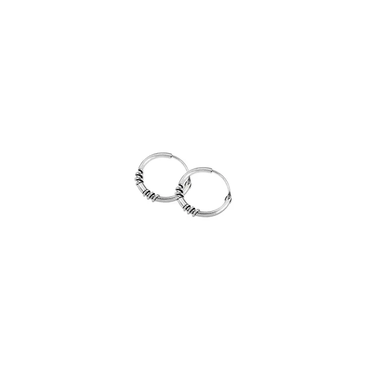 12 mm Bali creol i sølv