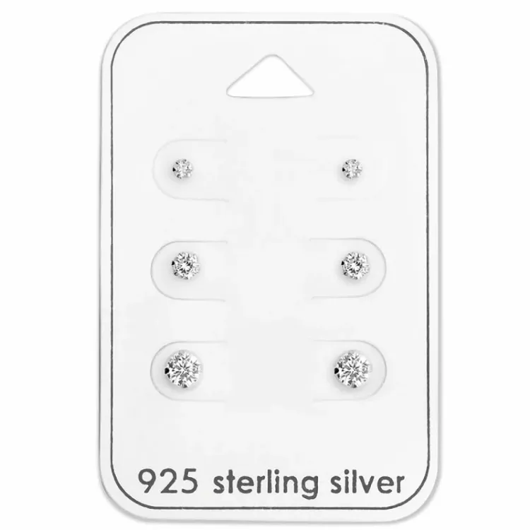 2 x 3 x 4 mm øredobber i sølv