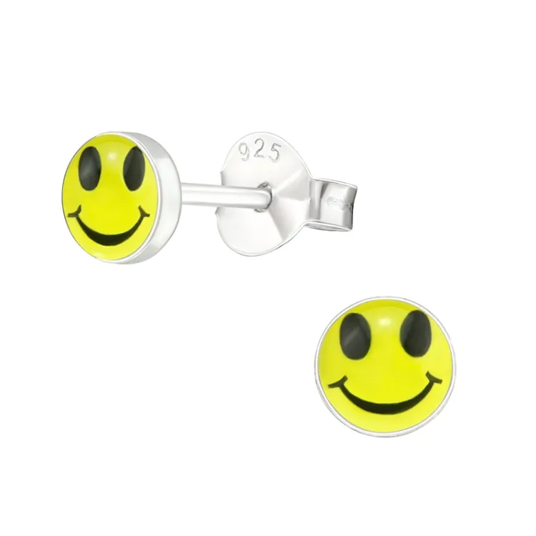 smiley øredobber i sølv - Little Ones