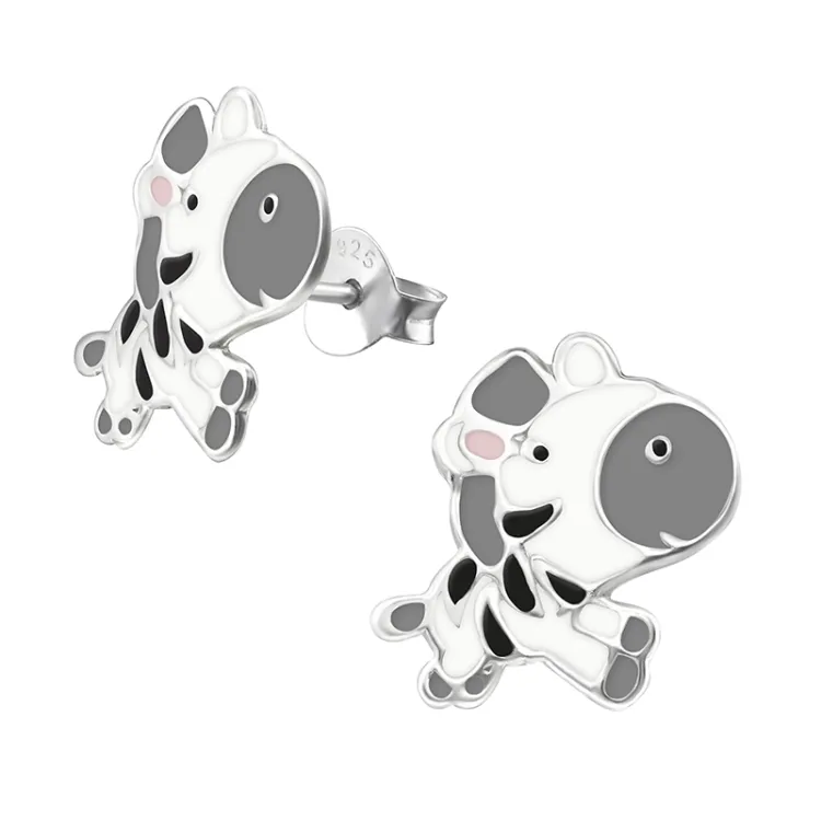 Zebra øredobber i sølv