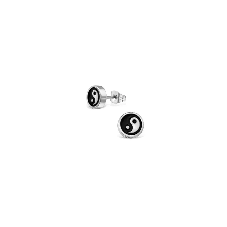 Yin og Yang øredobber i Rustfritt stål