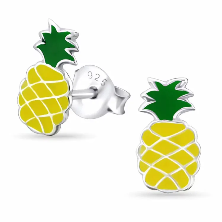 ananas øredobber i sølv - Little Ones