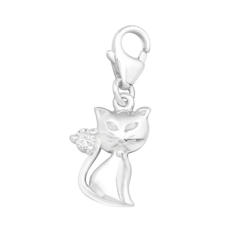 Katt charms i sølv