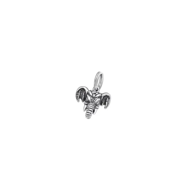 Elefant charms til armbånd i oksidert sterlingsølv