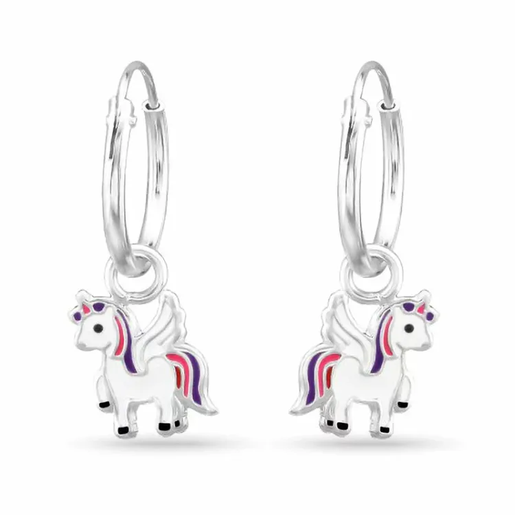 12 mm hester creol i sølv - Little Ones