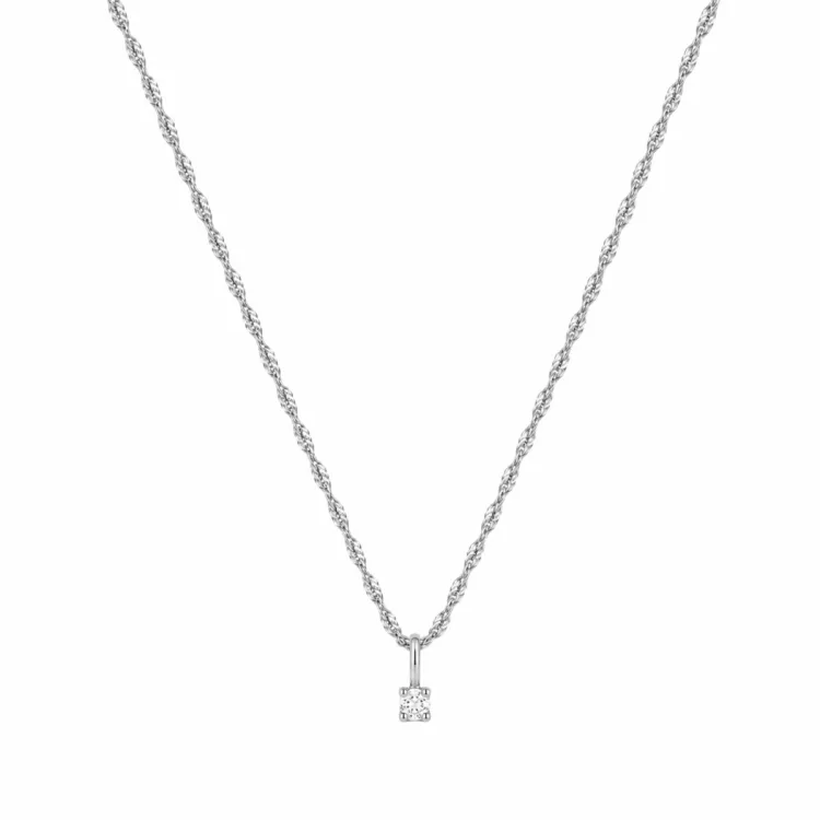 lab grown diamant anheng med halskjede i 925 karat sølv  0,035 ct