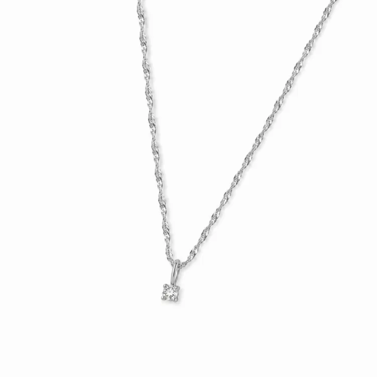 lab grown diamant anheng med halskjede i 925 karat sølv  0,035 ct