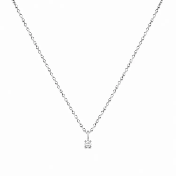 lab grown diamant anheng med halskjede i 925 karat sølv 0,062 ct