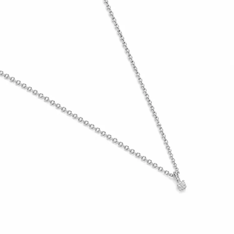 lab grown diamant anheng med halskjede i 925 karat sølv 0,062 ct