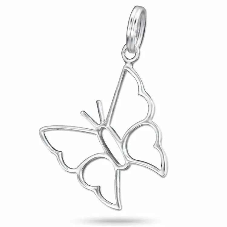 Elegant sommerfugl charm i sølv