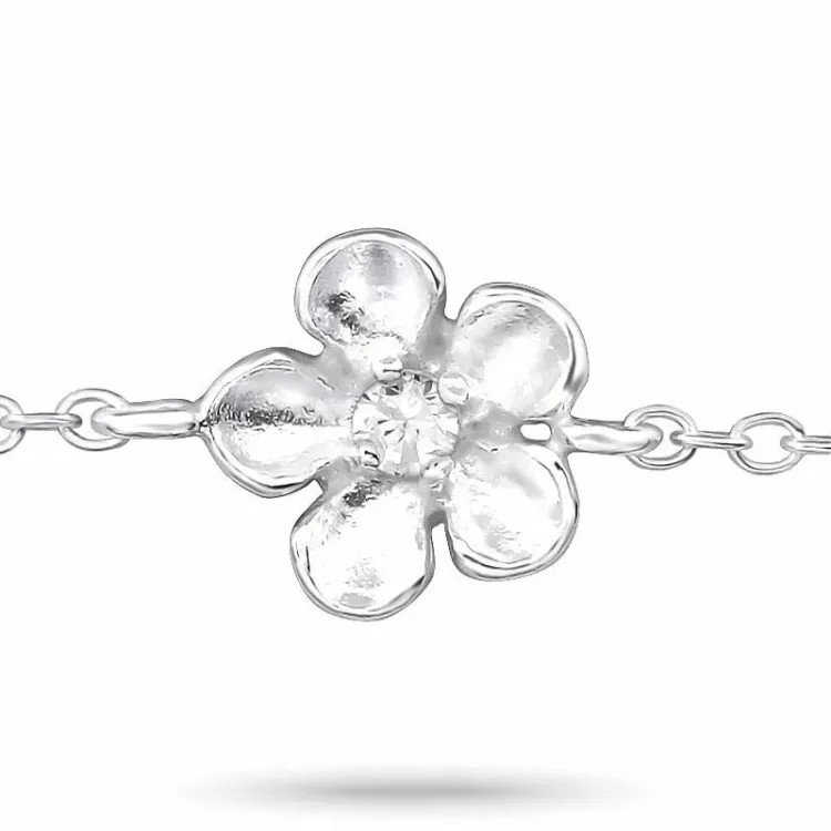 blomst armbånd i sølv med blomsteranheng i sølv