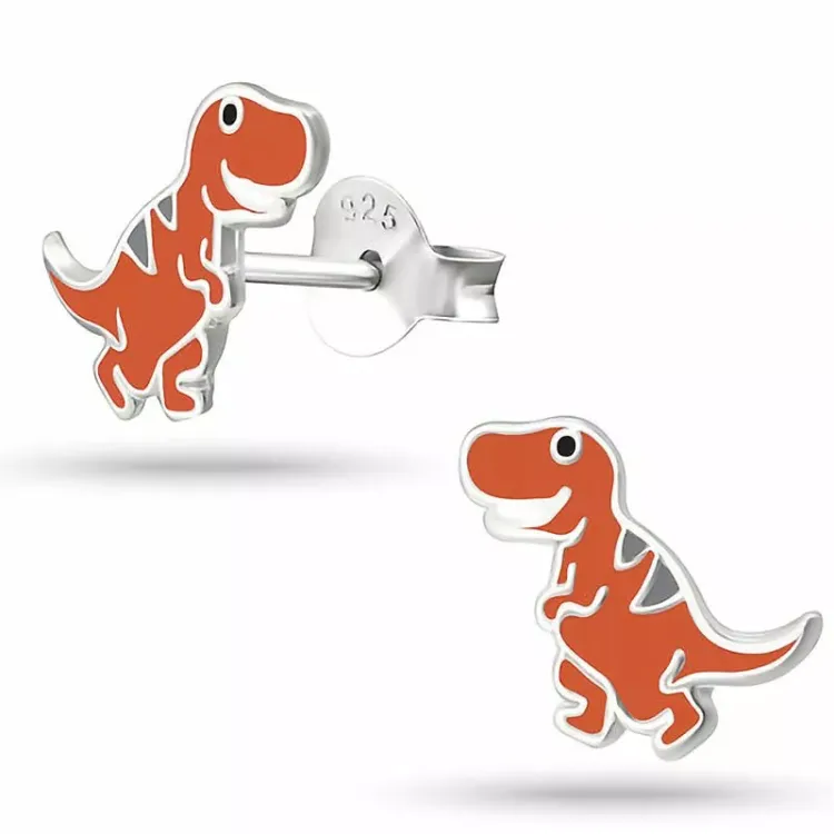 dinosauer sølvøredobb i sølv