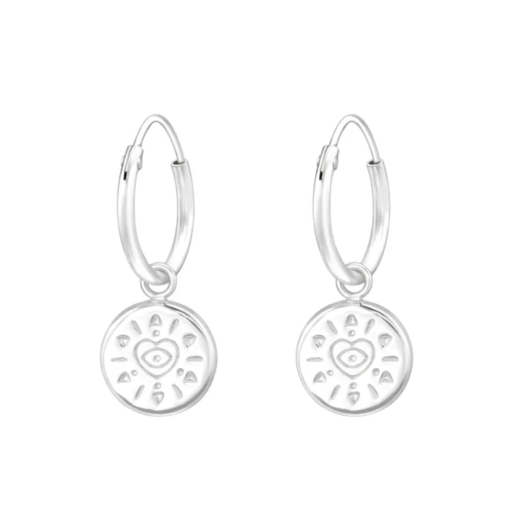 12 mm evil eye creol i sølv