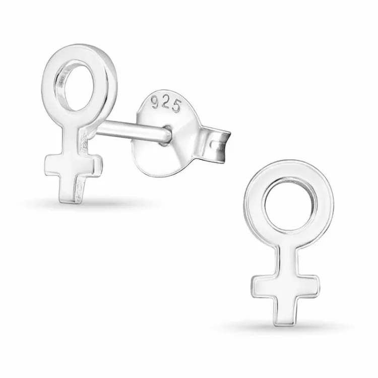 jentesymbol øredobber i sølv - Little Ones