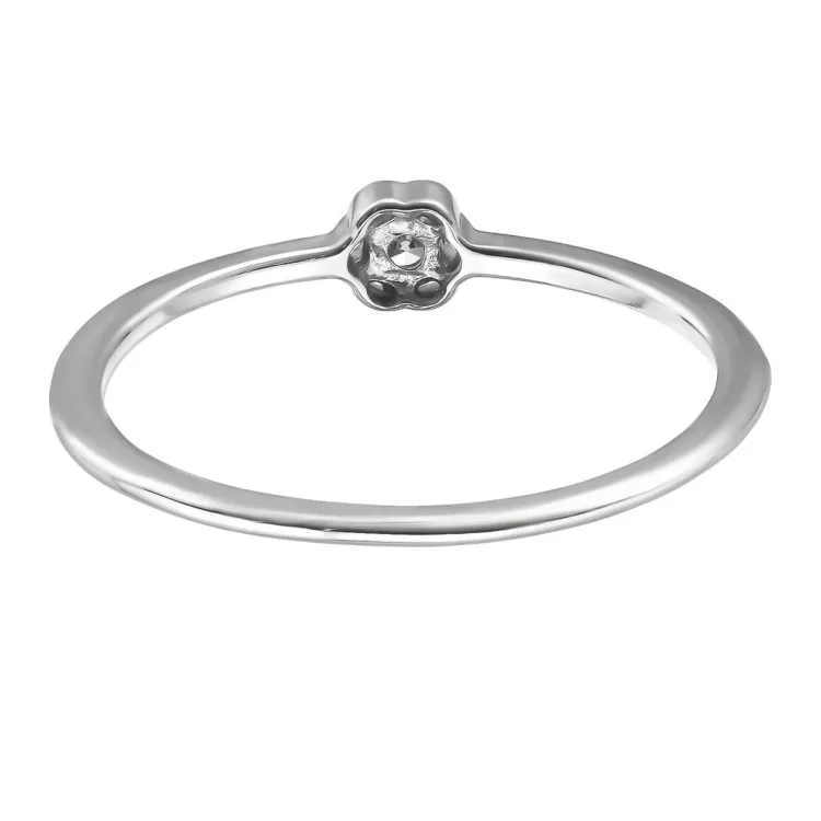 blomst lab grown diamant ring i rodinert sølv