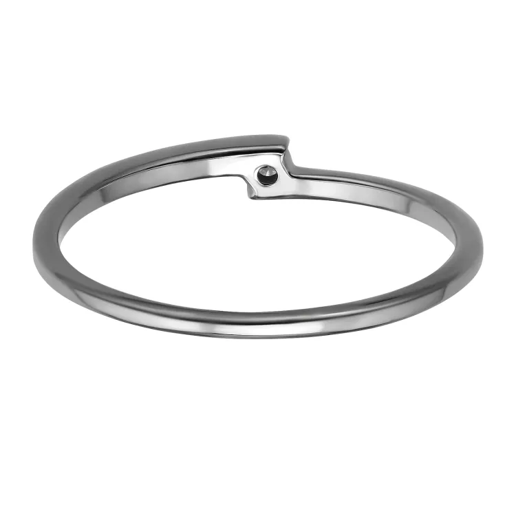 lab grown diamant solitairering i rodinert sølv