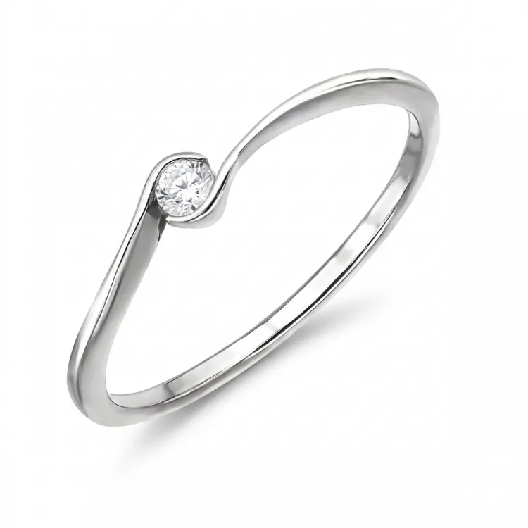 lab grown diamant solitairering i rodinert sølv