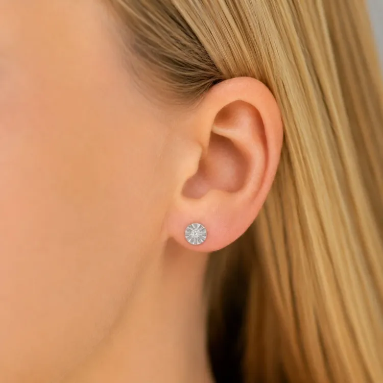 sol lab grown diamant øredobber i rodinert sølv med lab grown diamant 