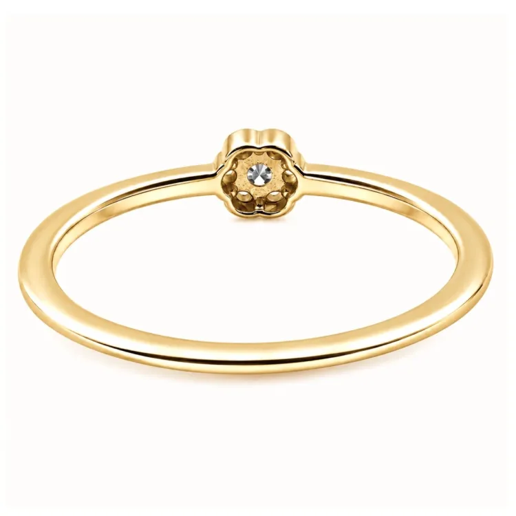 blomst lab grown diamant ring i forgylt sølv