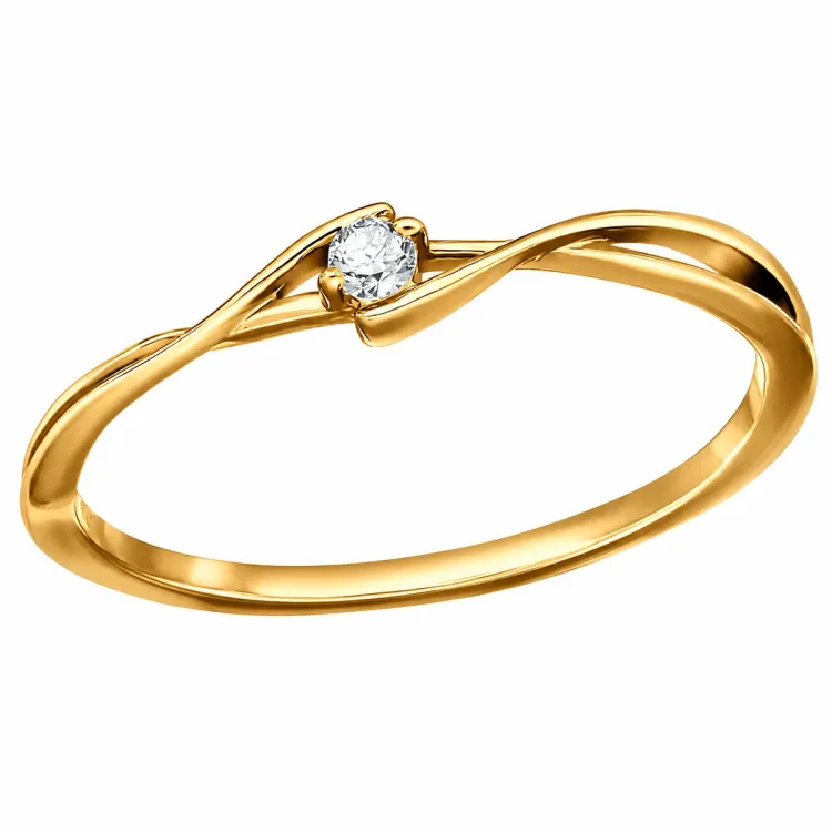 lab grown diamant solitairering i forgylt sølv