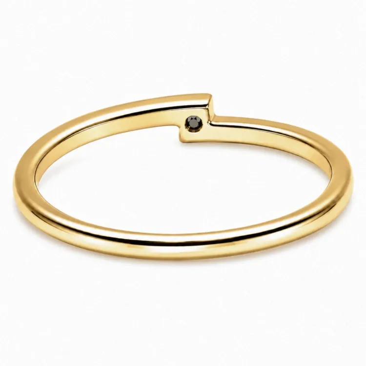 lab grown diamant solitairering i forgylt sølv
