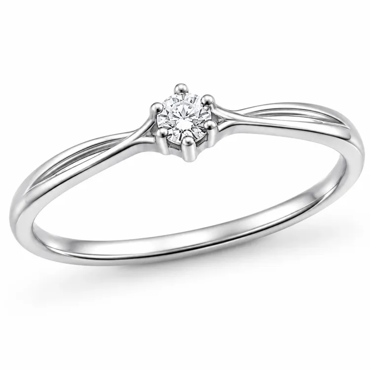 lab grown diamant solitairering i sølv