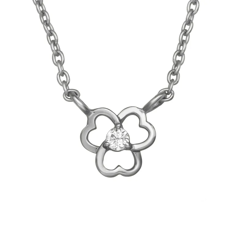 45 cm halskjede med lab grown diamant anheng i sølv 0,035 ct