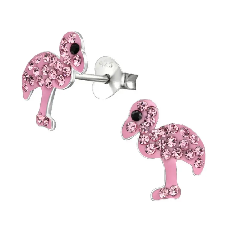 flamingo øredobber i sølv - Little Ones